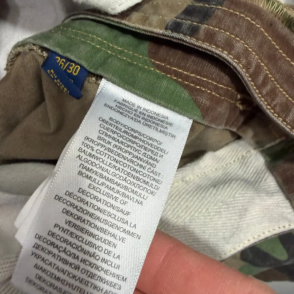 Polo Ralph Lauren Camo Utility Cargo Pants Men's 36x30 Camouflage Army Woodland